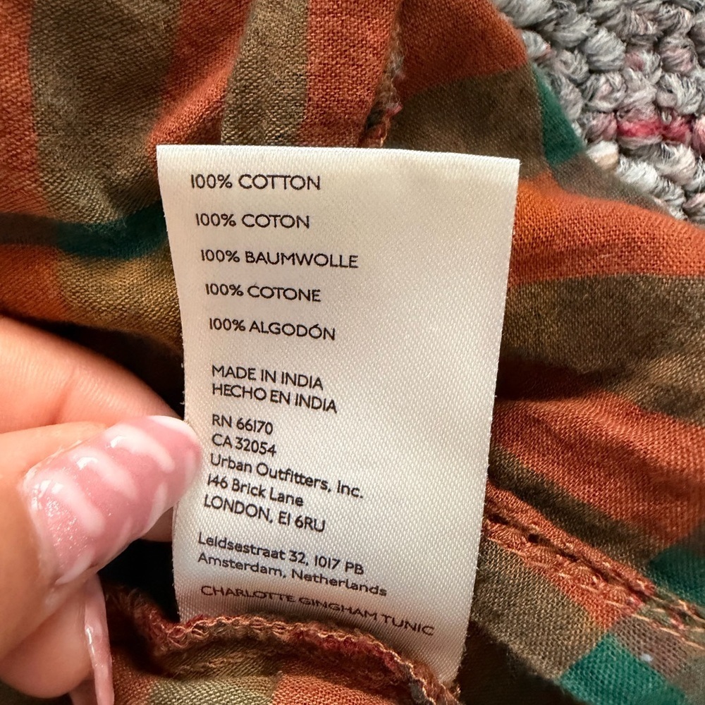 Free People Charlotte Plaid Tunic Multicolor Plaid Smocked Blouse or Mini Dress - Picture 13 of 13